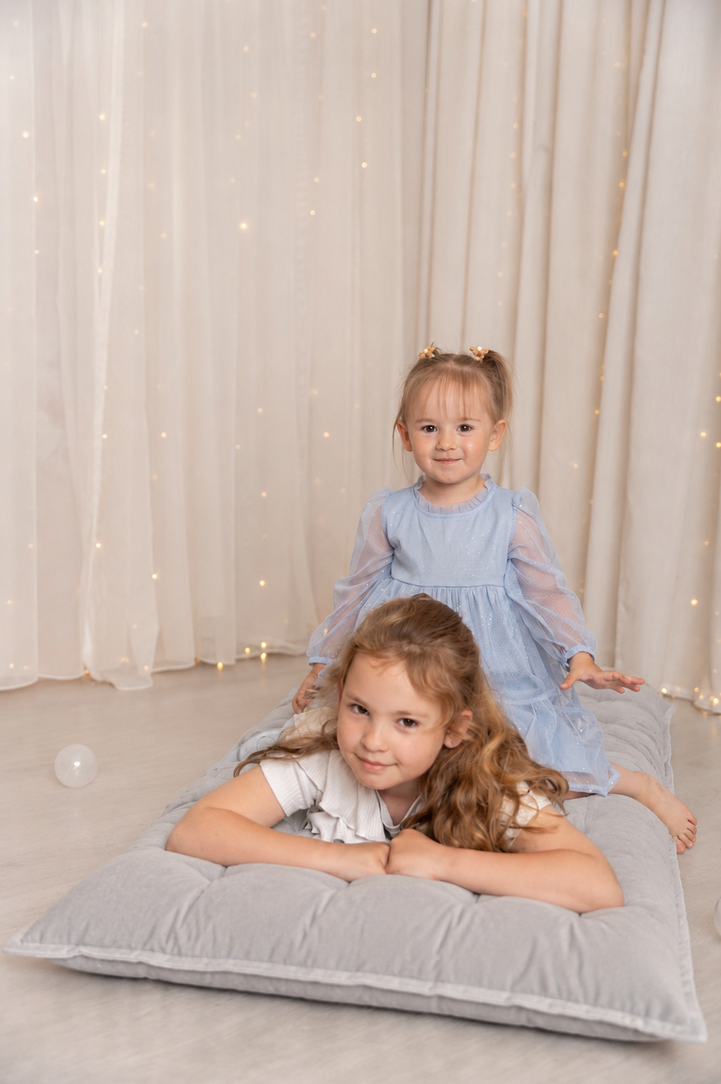 Quilted Kids' Floor Cushion | Play & Relaxation Mat | Blue | 3 Sizes Available