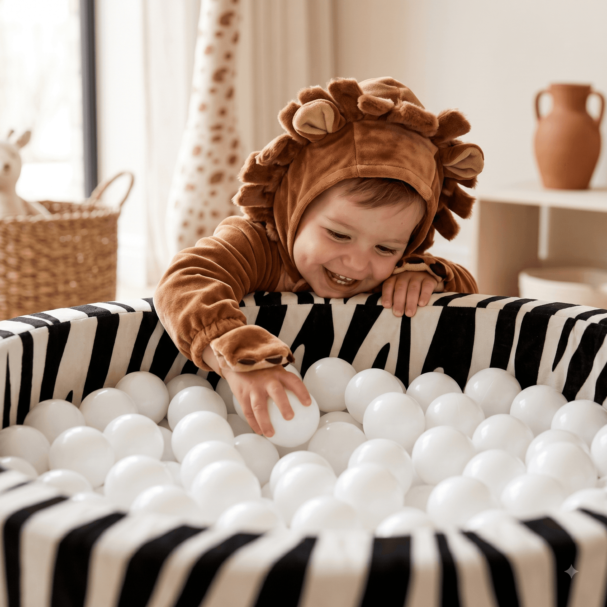 Baby at ball pit