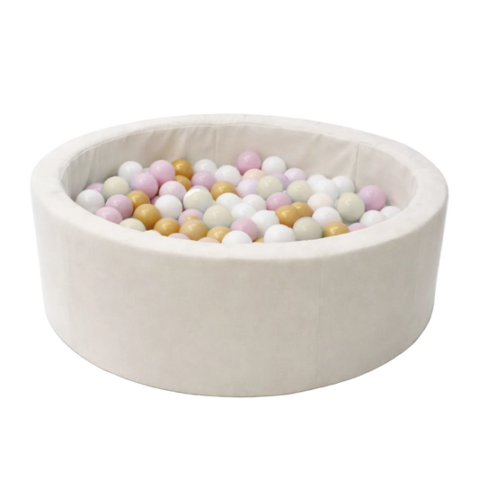 Foam Ball Pit for Child | Beige | 200 Balls Beige/White/Mint/Pastel Pink