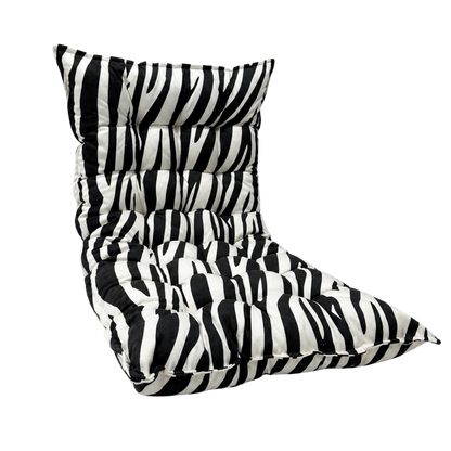 Quilted Kids' Floor Cushion | Play & Relaxation Mat | Zebra | 3 Sizes Available