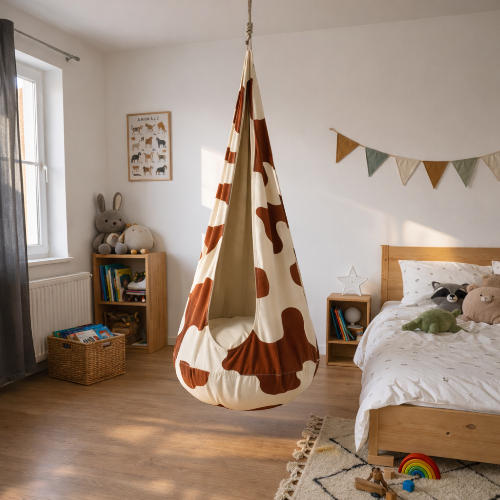 Kids' Cozy Cocoon Swing | Cow Collection