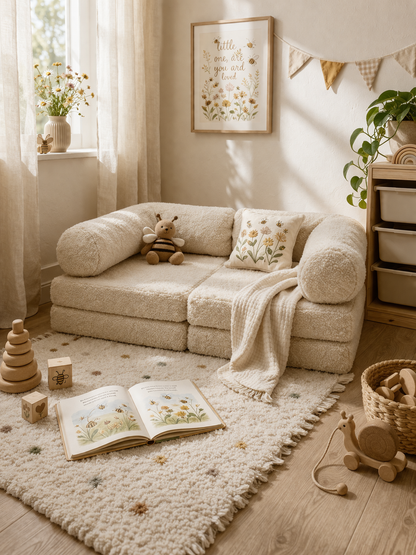 HoneyHug Soft Modular Sofa for Children – Teddy Cream